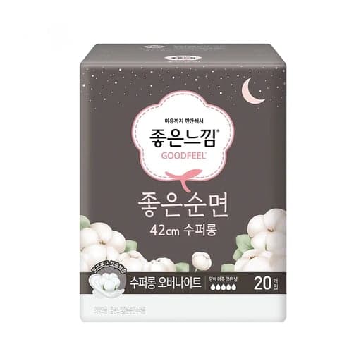 [좋은느낌]순면 수퍼롱 오버나이트 42cm 20개입