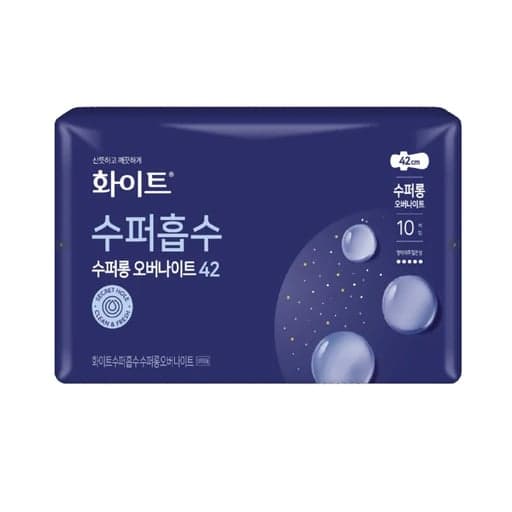 [화이트]수퍼흡수 오버나이트 42cm 10개입